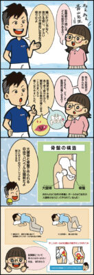 4コマ漫画　股関節の不調